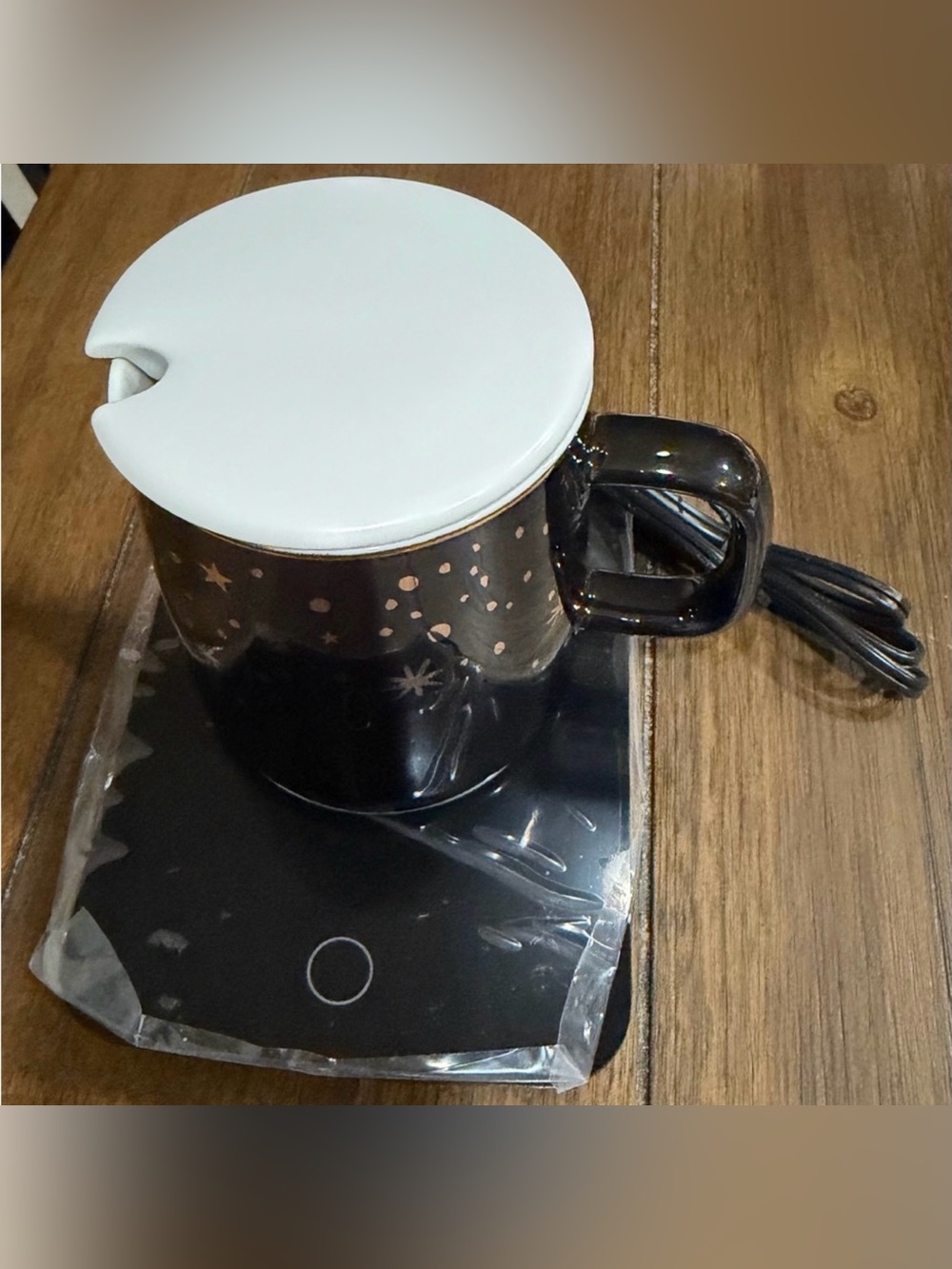 Ceramic Mug with lid and warmer